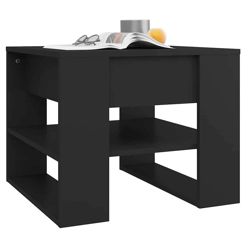 vidaXL Stolik kawowy, czarny, 55,5x55x45 cm, materiał drewnopochodny