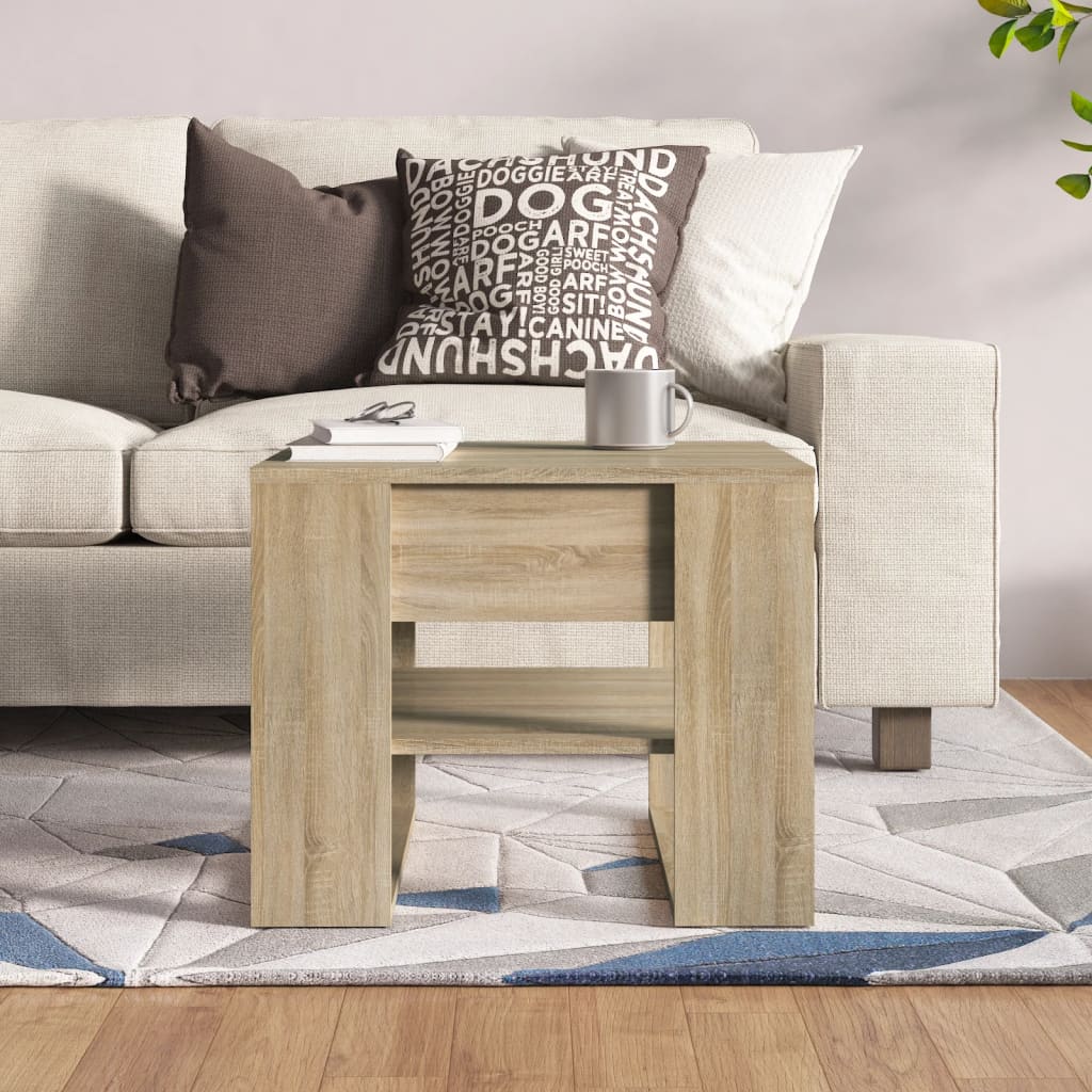 vidaXL Stolik kawowy, dąb sonoma, 55,5x55x45, materiał drewnopochodny