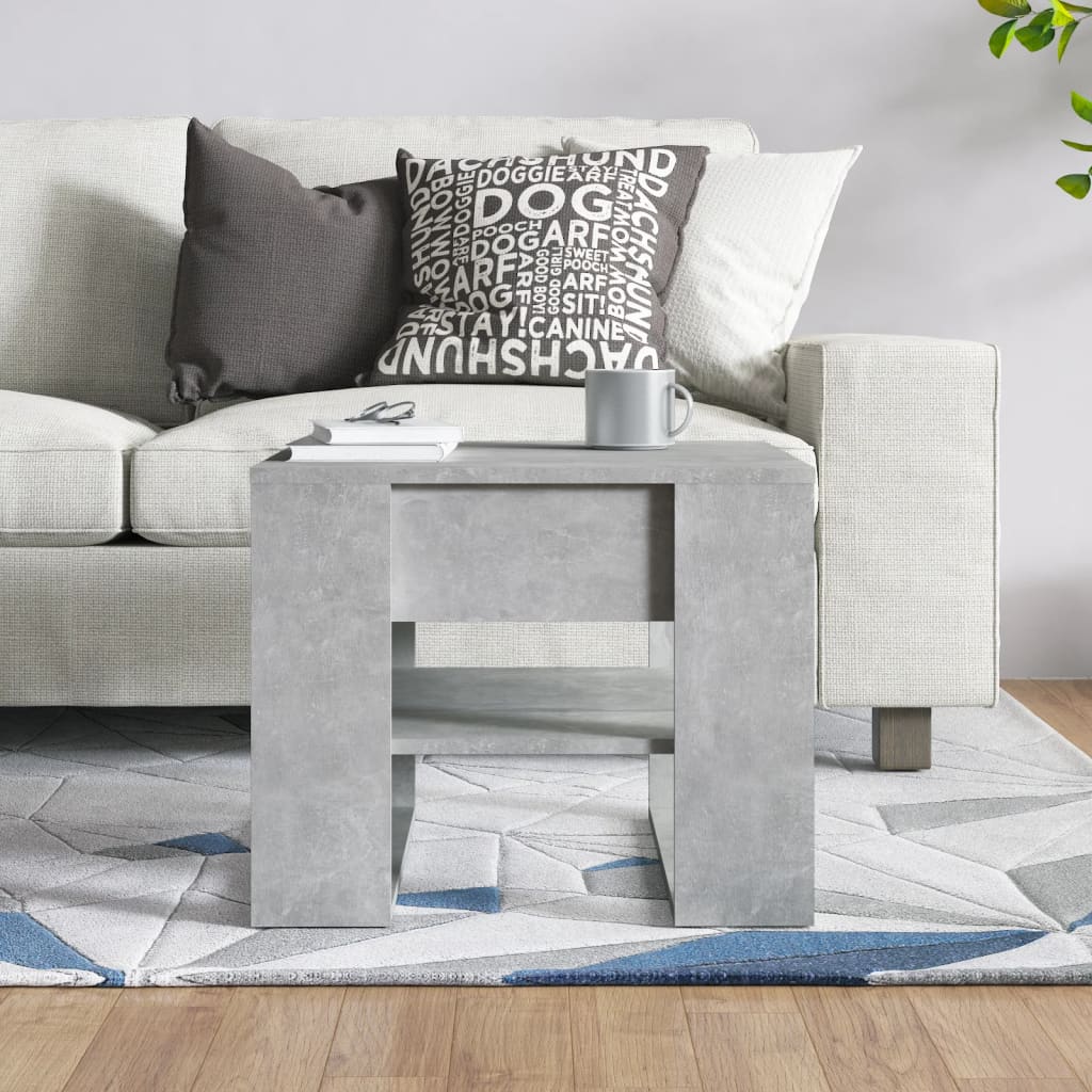 vidaXL Stolik kawowy, betonowy, 55,5x55x45 cm, materiał drewnopochodny