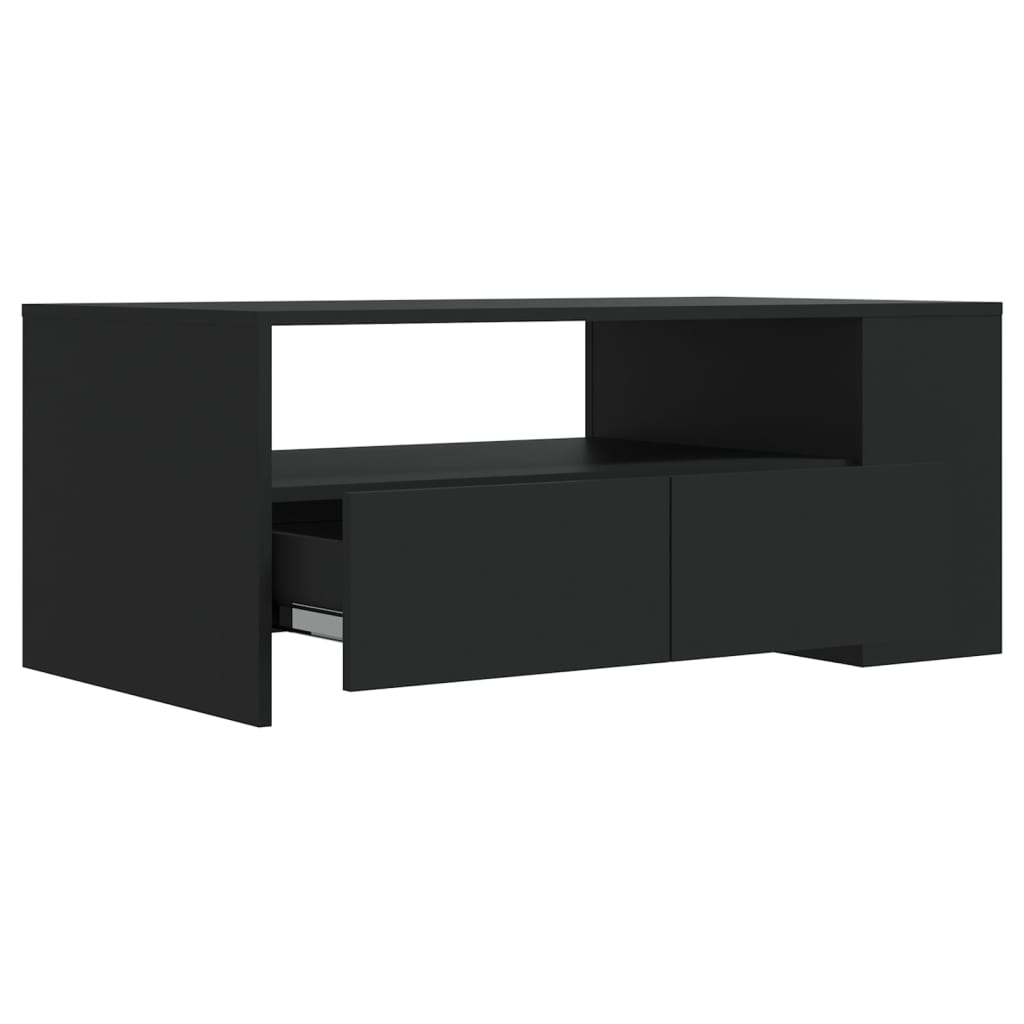 vidaXL Stolik kawowy, czarny, 102x55x42 cm, materiał drewnopochodny