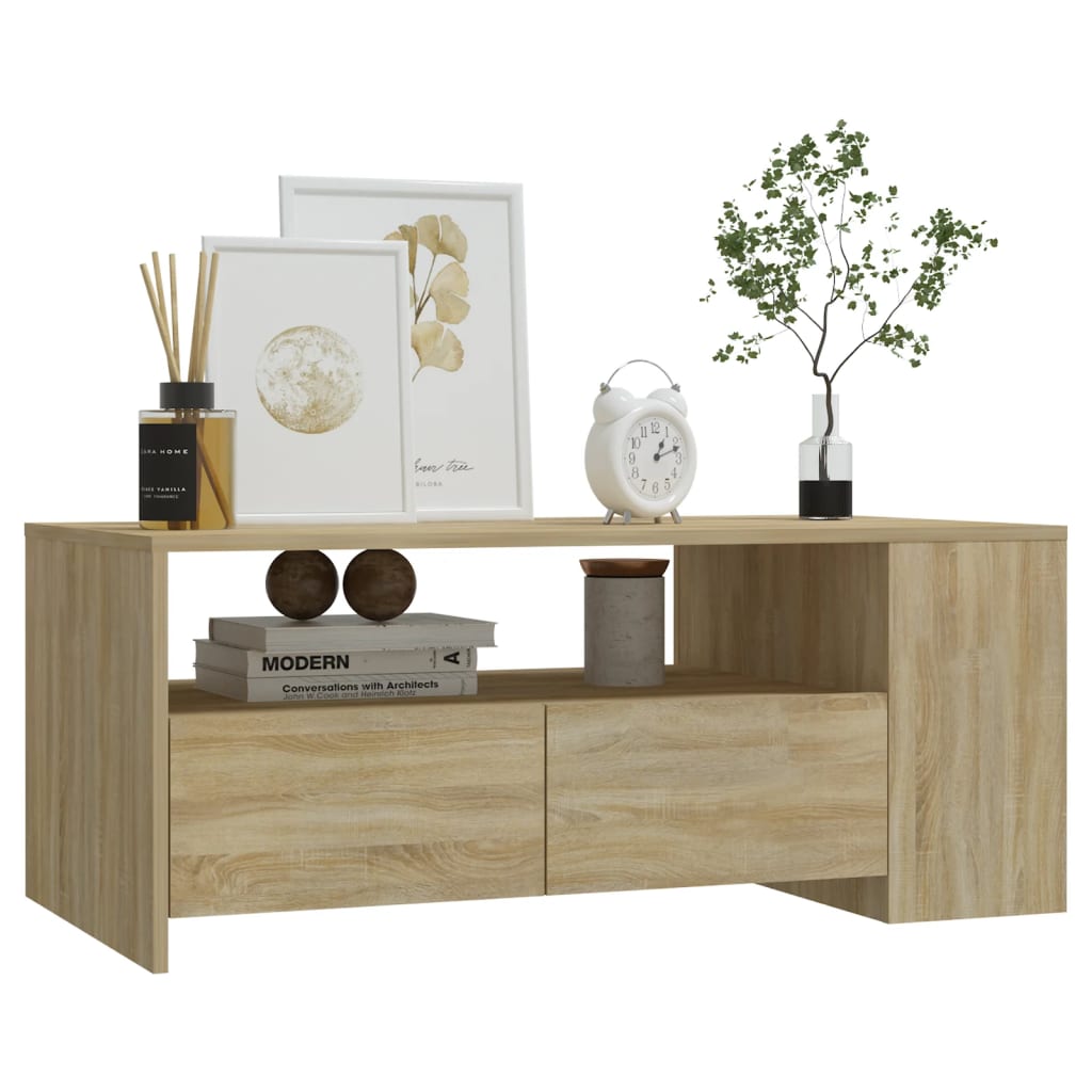 vidaXL Stolik kawowy, dąb sonoma, 102x55x42, materiał drewnopochodny