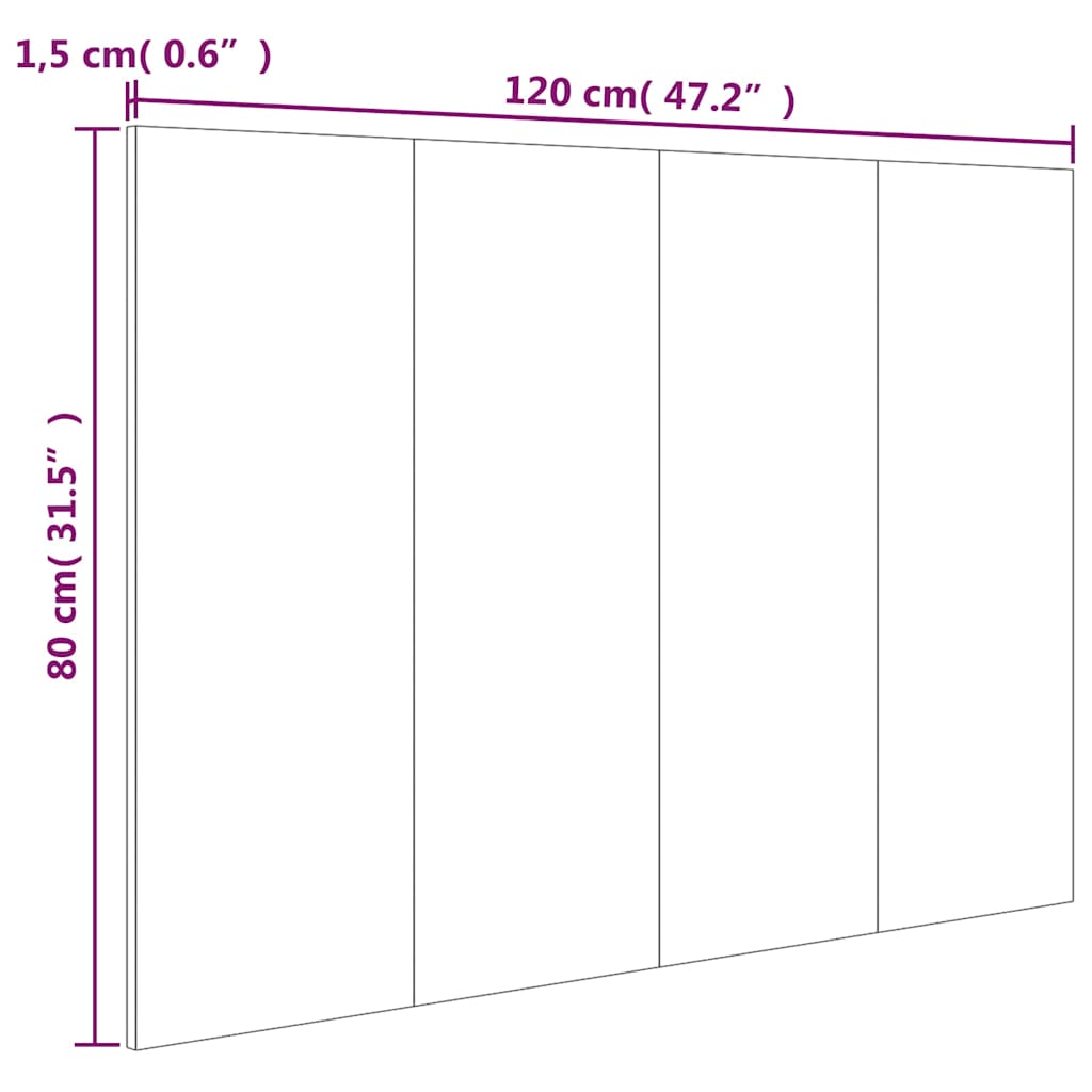 vidaXL Wezgłowie łóżka, czarne, 120x1,5x80 cm, materiał drewnopochodny