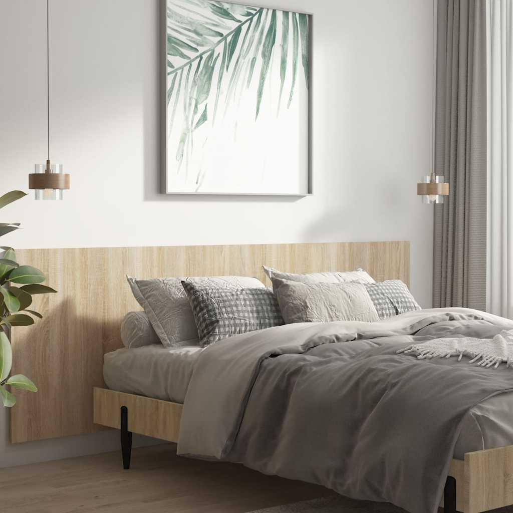 vidaXL Zagłówek łóżka, ścienny, dąb sonoma, 240x1,5x80 cm