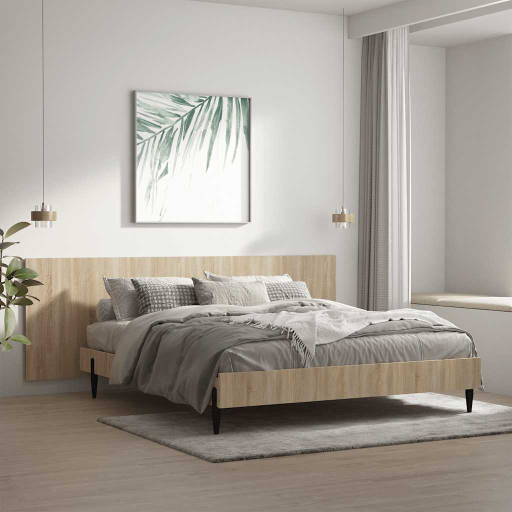 vidaXL Zagłówek łóżka, ścienny, dąb sonoma, 240x1,5x80 cm