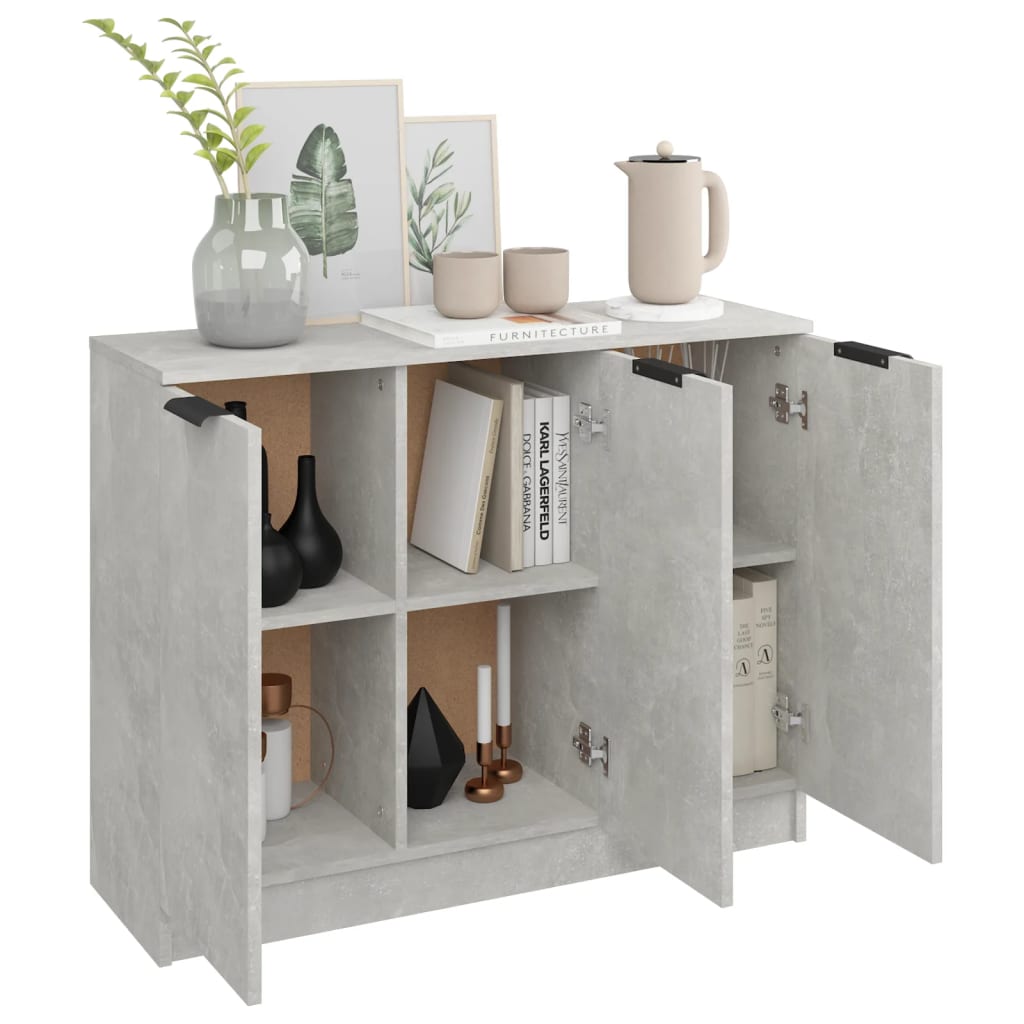 vidaXL Szafka, szarość betonu, 90,5x30x70 cm, materiał drewnopochodny