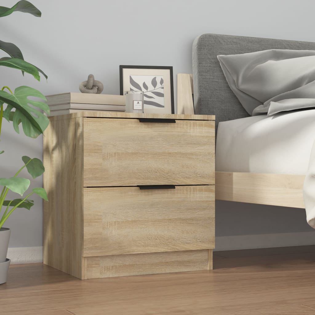 vidaXL Szafki nocne, 2 szt., dąb sonoma, materiał drewnopochodny