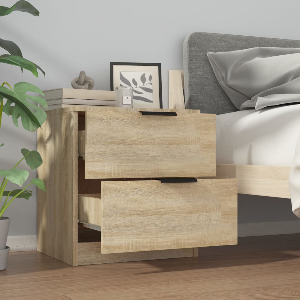 vidaXL Szafki nocne, 2 szt., dąb sonoma, materiał drewnopochodny