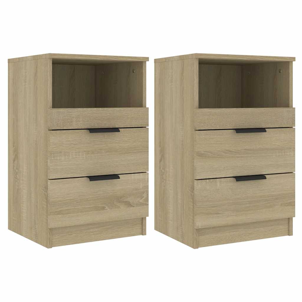vidaXL Szafki nocne, 2 szt., dąb sonoma, materiał drewnopochodny