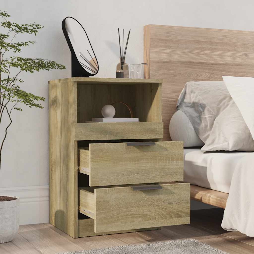 vidaXL Szafki nocne, 2 szt., dąb sonoma, materiał drewnopochodny