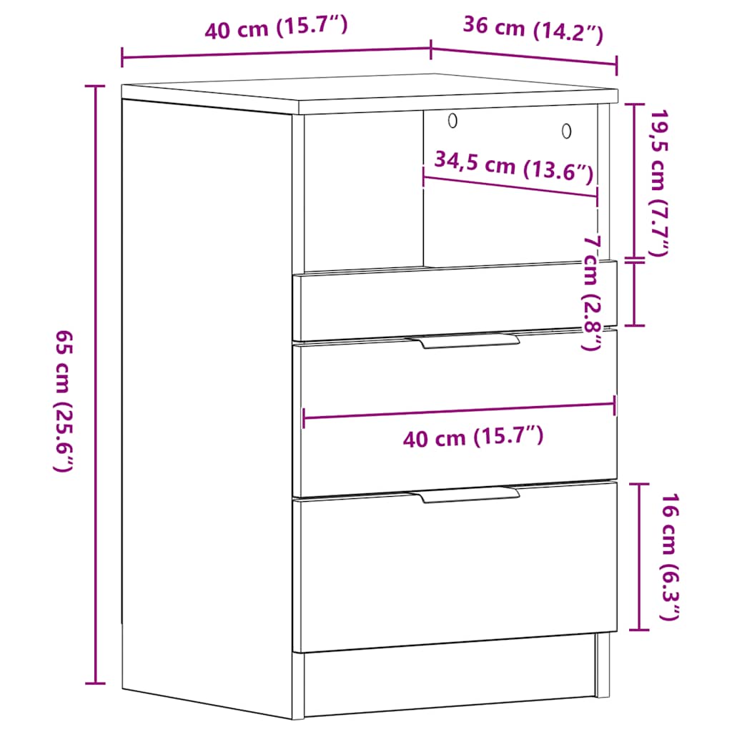 vidaXL Szafka nocna, szarość betonu, materiał drewnopochodny