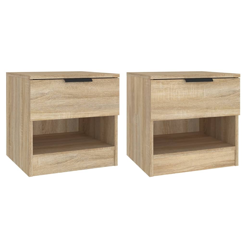 vidaXL Szafki nocne, 2 szt., dąb sonoma, materiał drewnopochodny