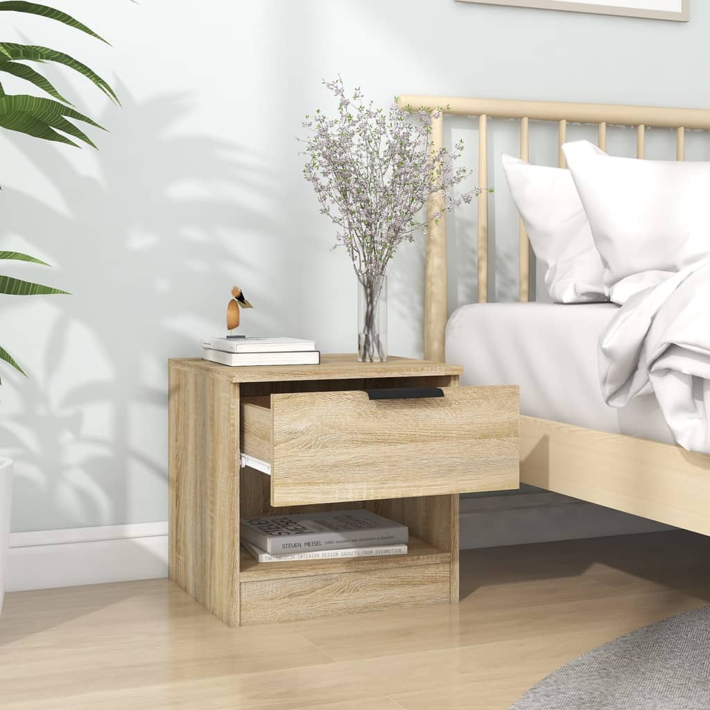 vidaXL Szafki nocne, 2 szt., dąb sonoma, materiał drewnopochodny