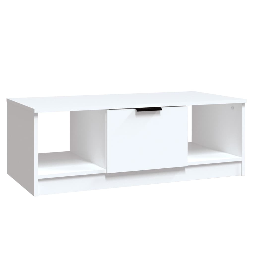 vidaXL Stolik kawowy, biały 102x50x36 cm, materiał drewnopochodny