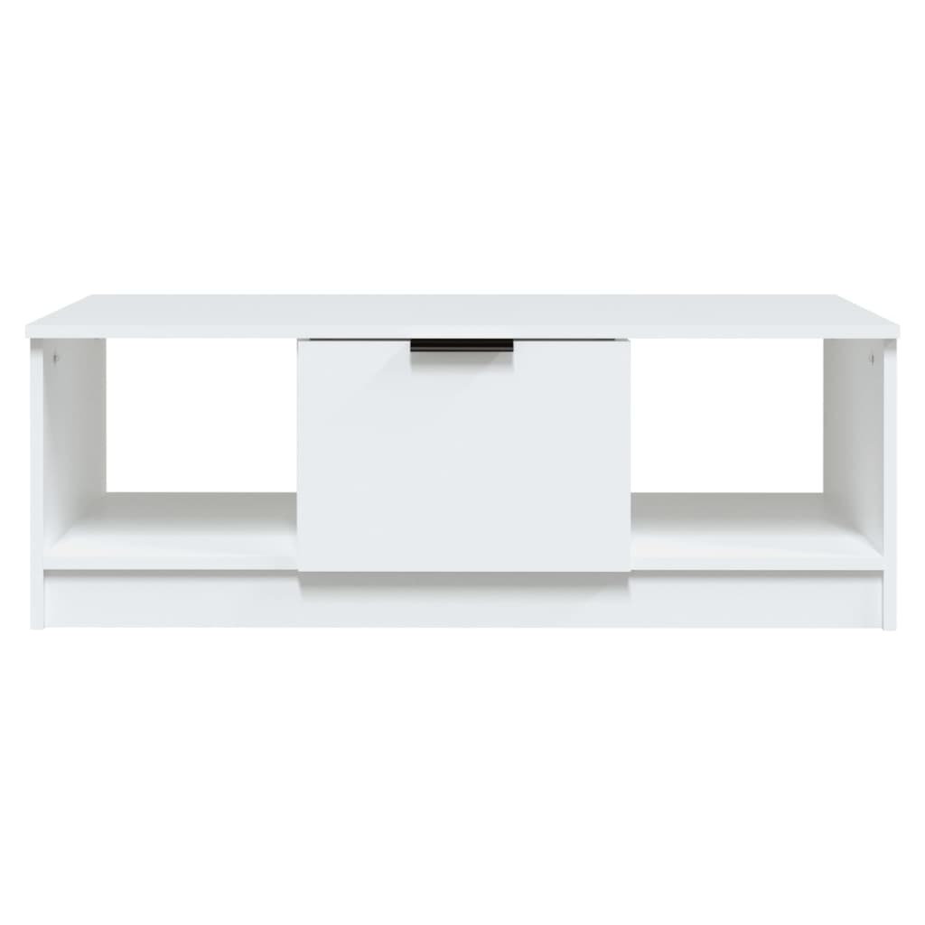 vidaXL Stolik kawowy, biały 102x50x36 cm, materiał drewnopochodny