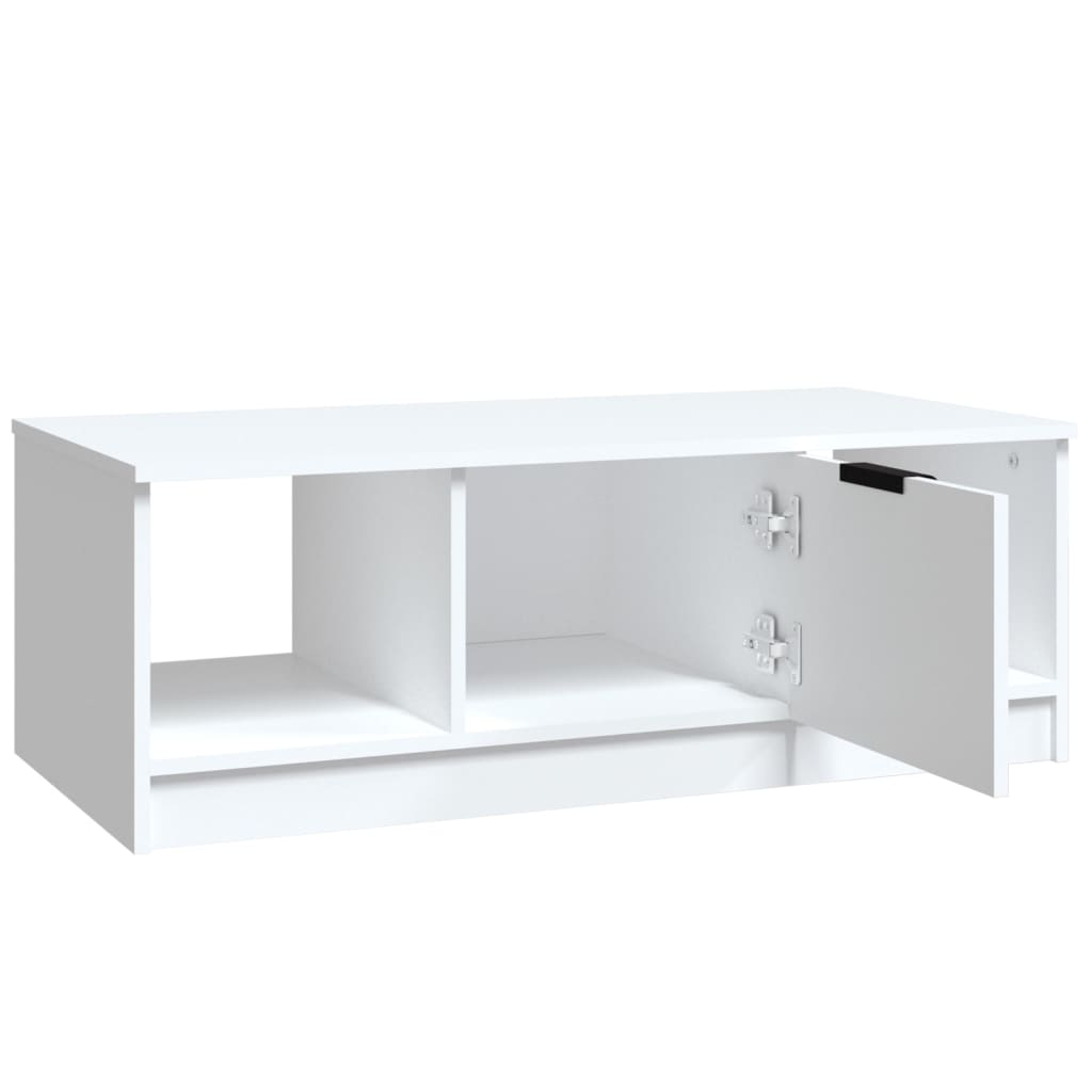 vidaXL Stolik kawowy, biały 102x50x36 cm, materiał drewnopochodny