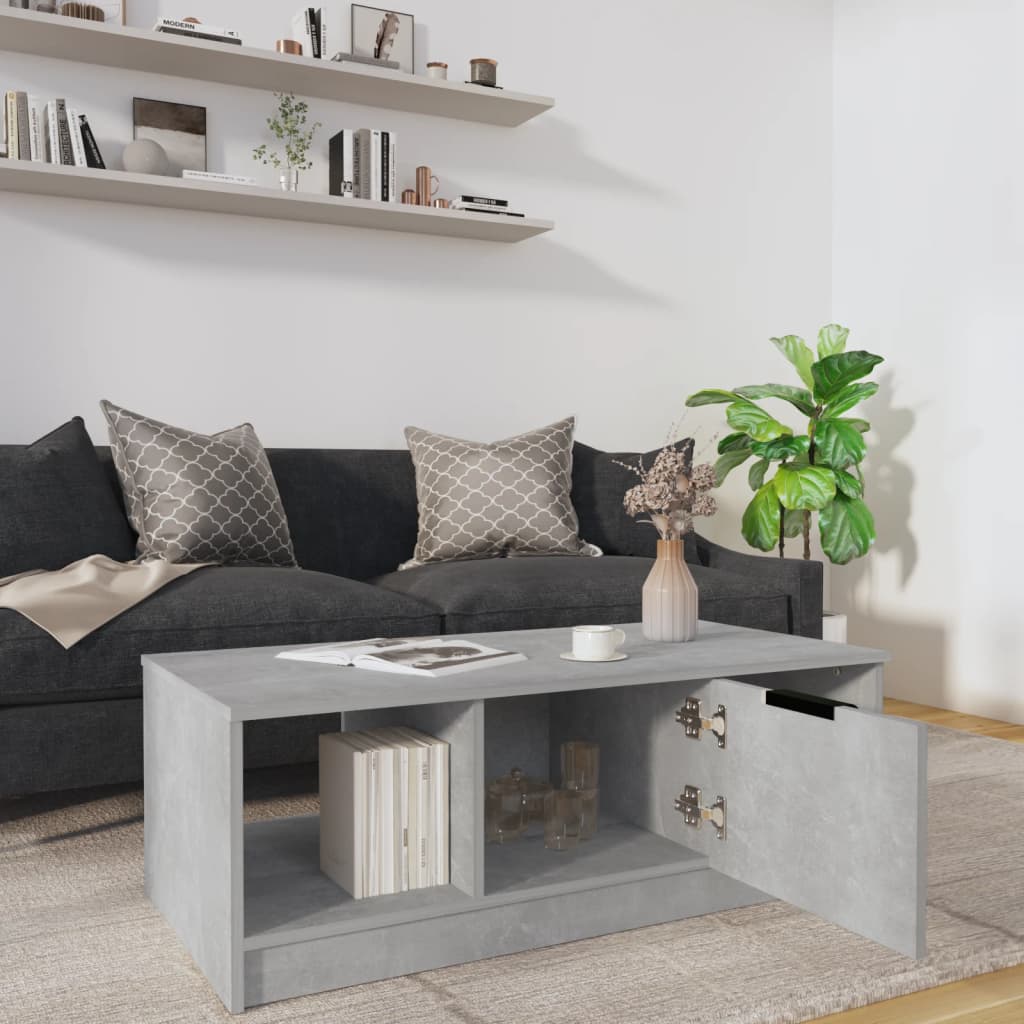 vidaXL Stolik kawowy, szarość betonu, 102x50x36 cm