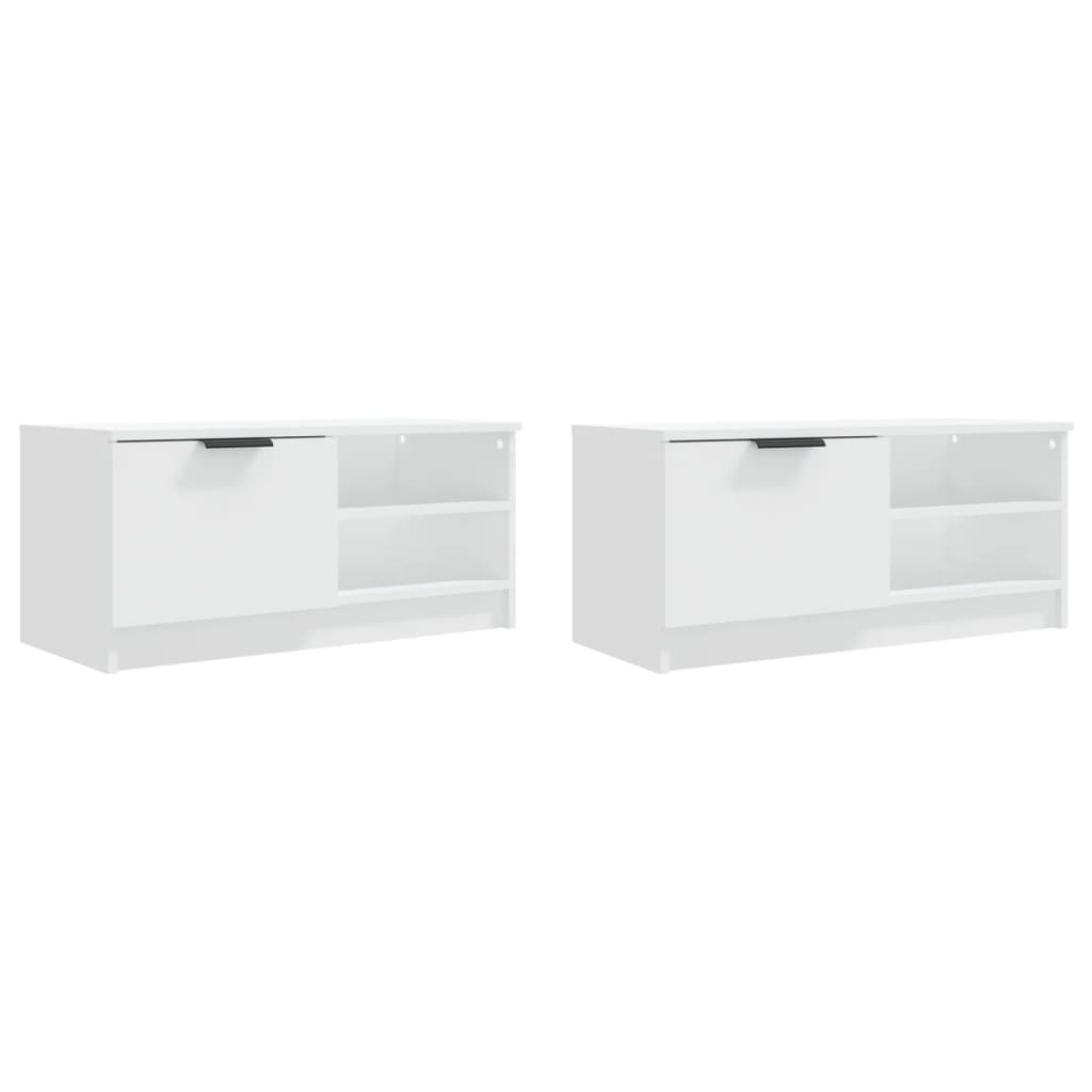 vidaXL Szafki pod TV, 2 szt., białe, 80x35x36,5 cm