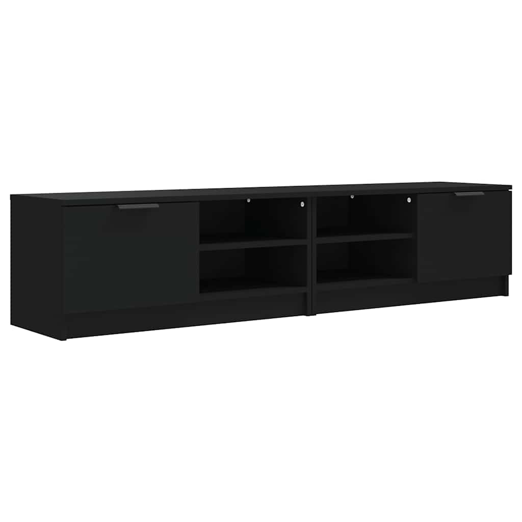vidaXL Szafki pod TV, 2 szt., czarne, 80x35x36,5 cm