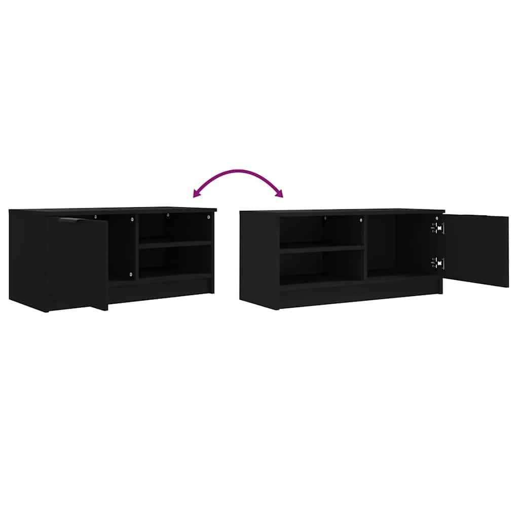 vidaXL Szafki pod TV, 2 szt., czarne, 80x35x36,5 cm