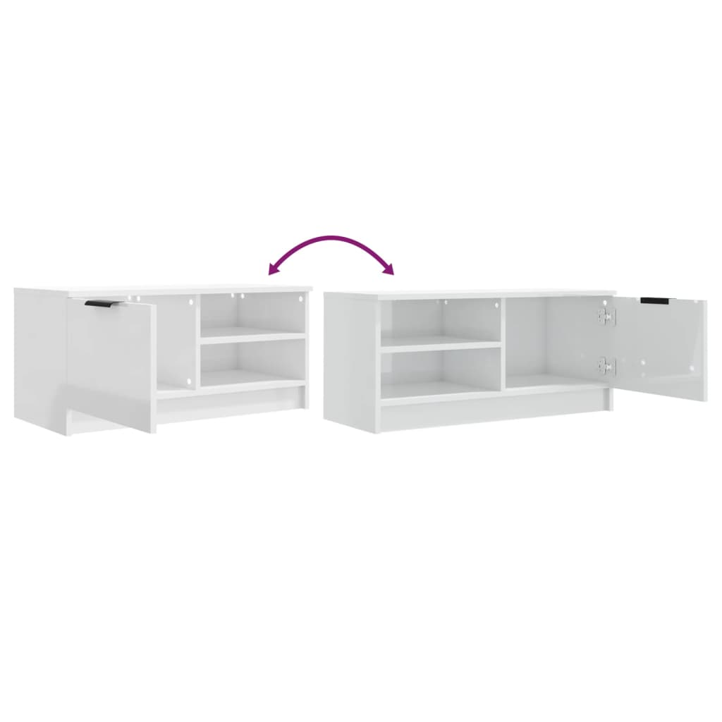 vidaXL Szafki pod TV, 2 szt., białe, wysoki połysk, 80x35x36,5 cm