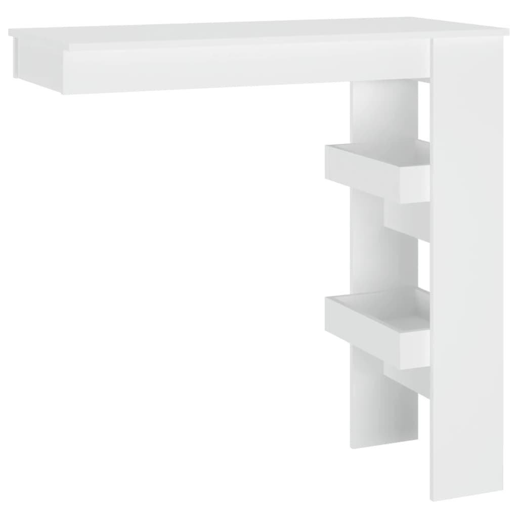 vidaXL Stolik barowy, biały, 102x45x103,5 cm, materiał drewnopochodny
