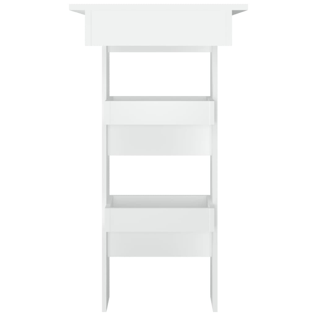 vidaXL Stolik barowy, biały, 102x45x103,5 cm, materiał drewnopochodny
