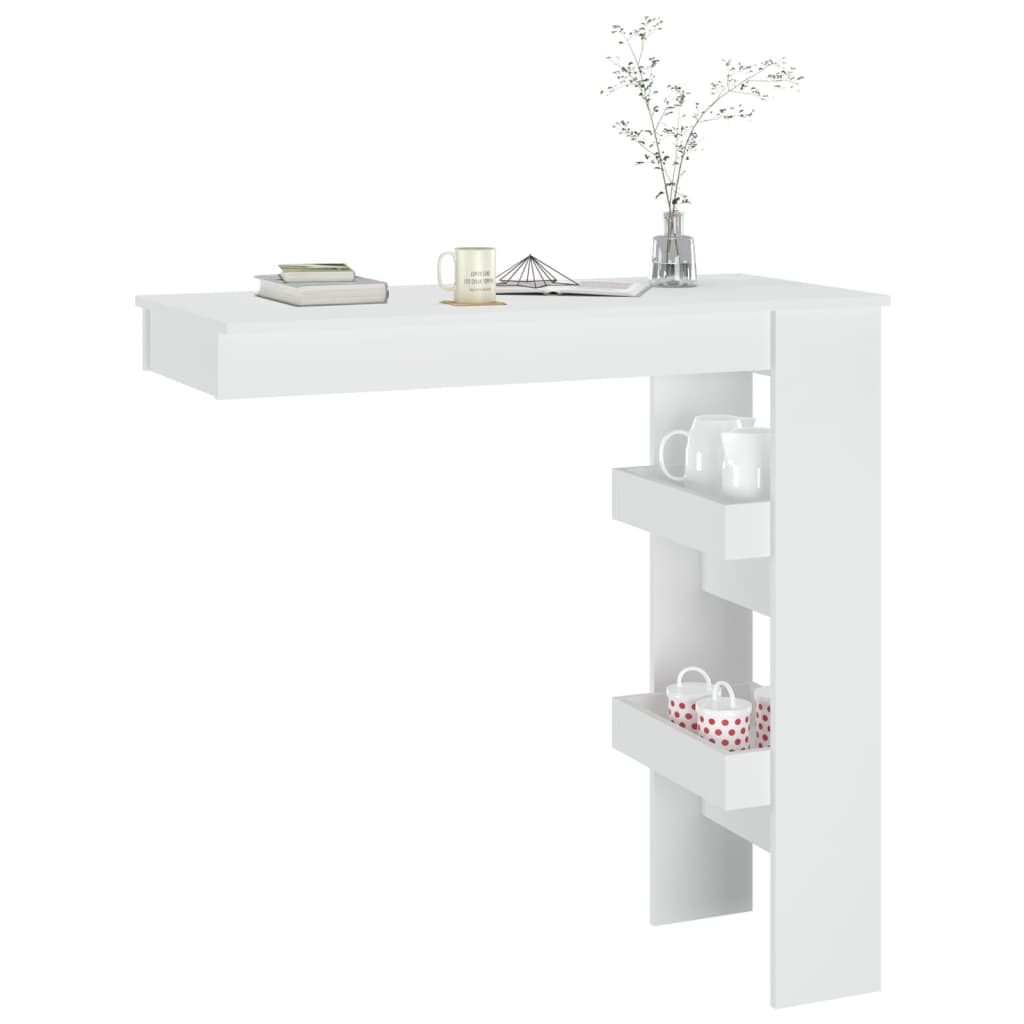 vidaXL Stolik barowy, biały, 102x45x103,5 cm, materiał drewnopochodny