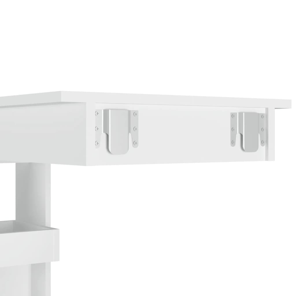 vidaXL Stolik barowy, biały, 102x45x103,5 cm, materiał drewnopochodny