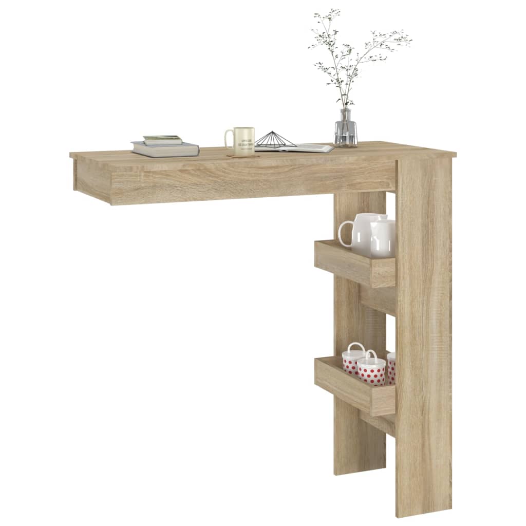 vidaXL Stolik barowy, sonoma, 102x45x103,5 cm, materiał drewnopochodny