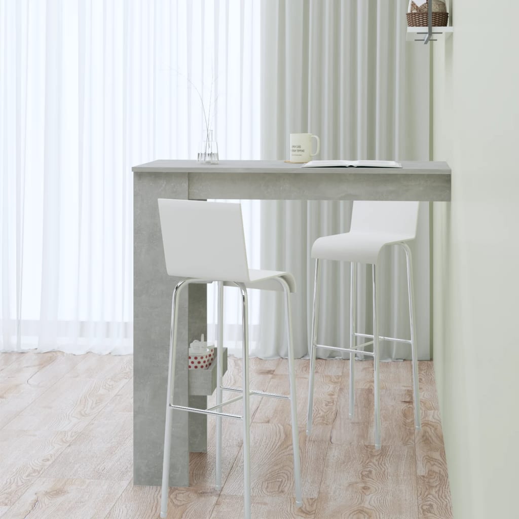 vidaXL Stolik barowy, szary, 102x45x103,5 cm, materiał drewnopochodny