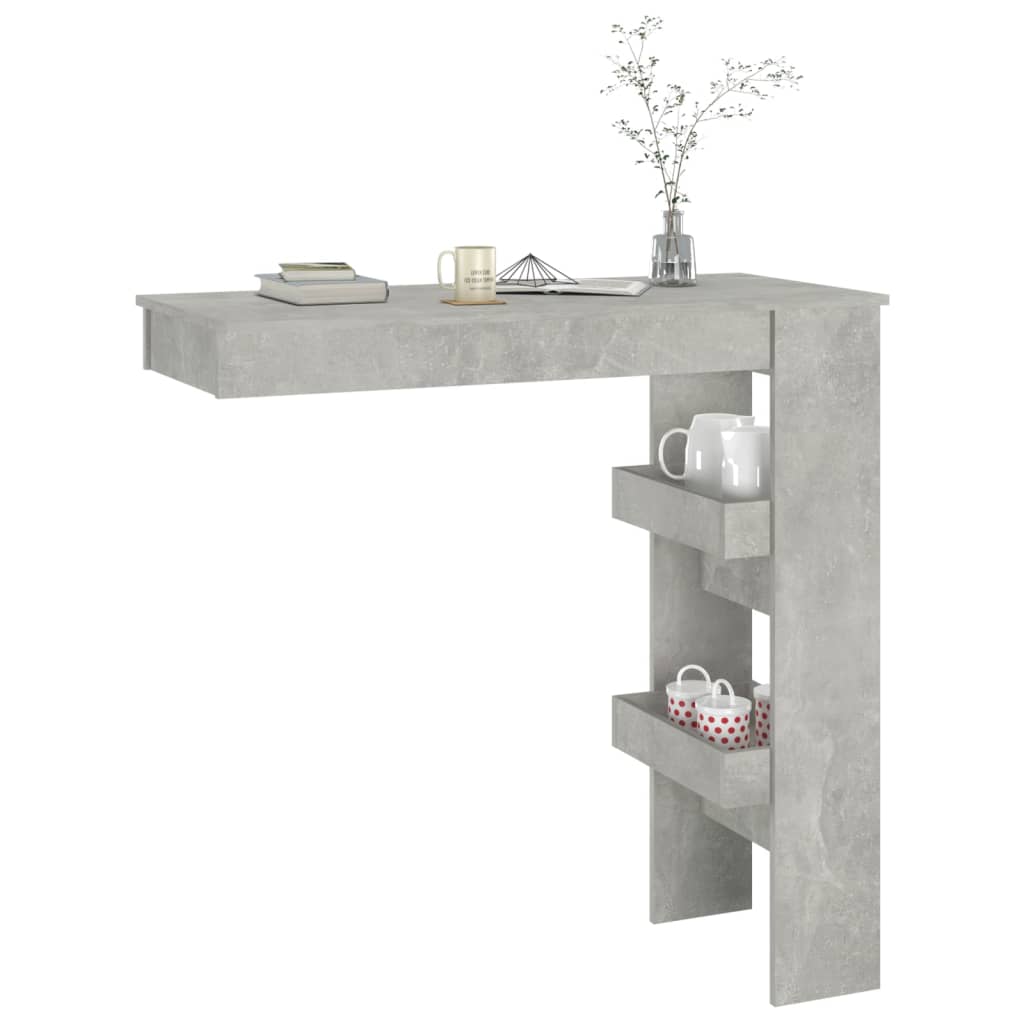vidaXL Stolik barowy, szary, 102x45x103,5 cm, materiał drewnopochodny