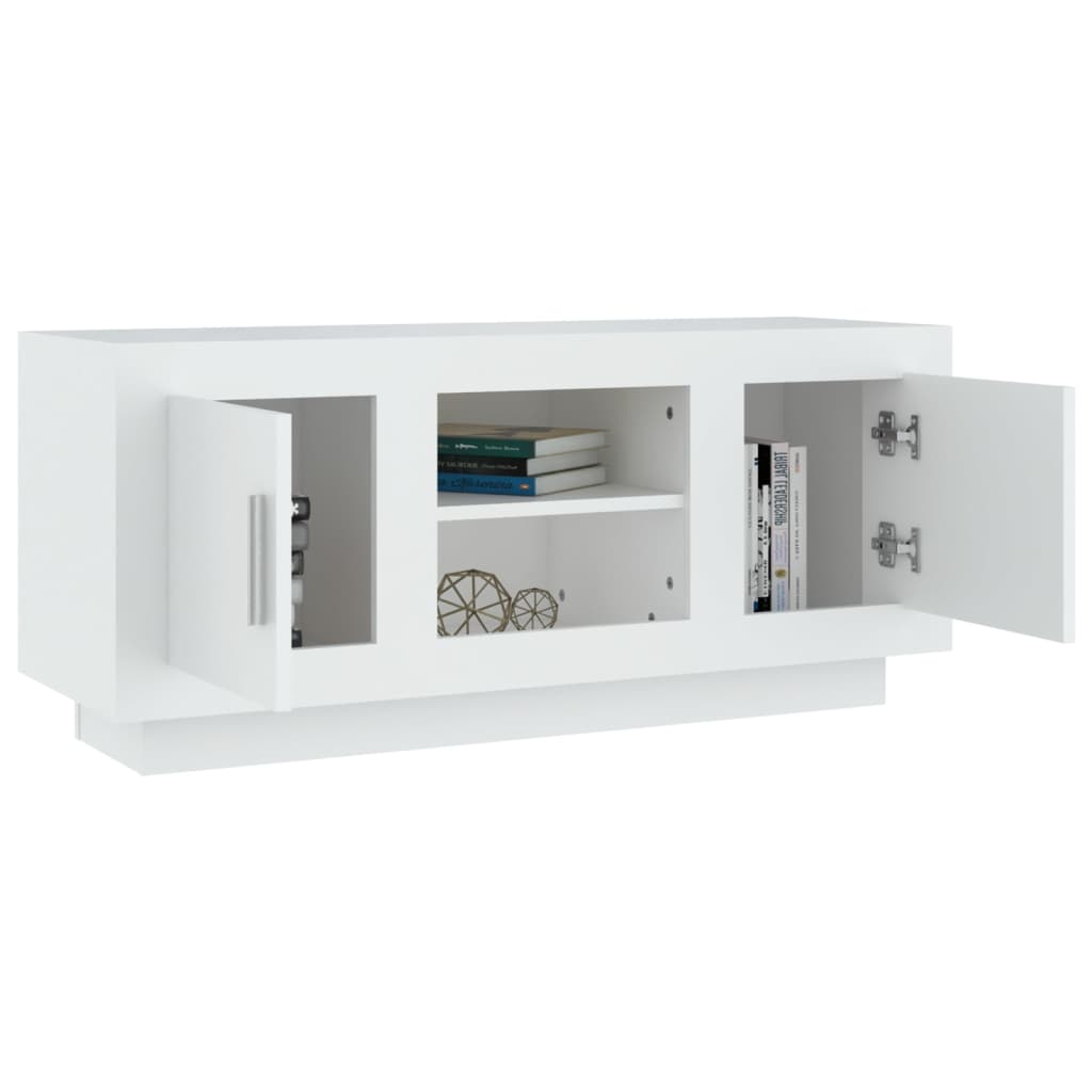 vidaXL Szafka pod TV, biała, 102x35x45 cm, materiał drewnopochodny