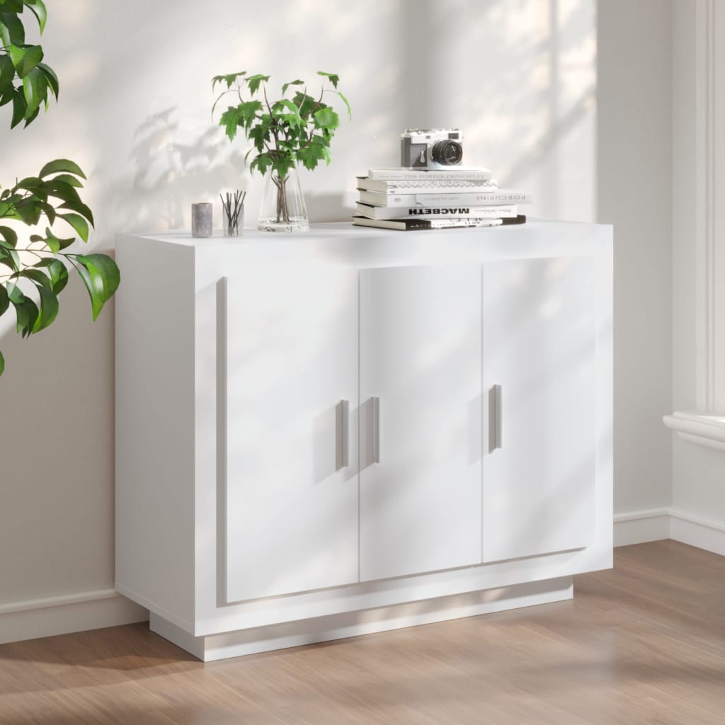 vidaXL Szafka, biała, 92x35x75 cm, materiał drewnopochodny