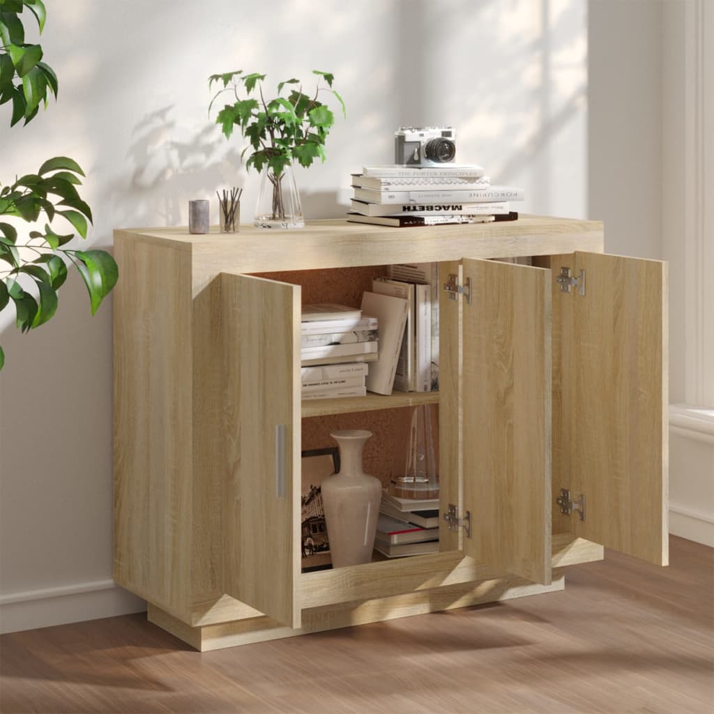 vidaXL Szafka, dąb sonoma, 92x35x75 cm, materiał drewnopochodny