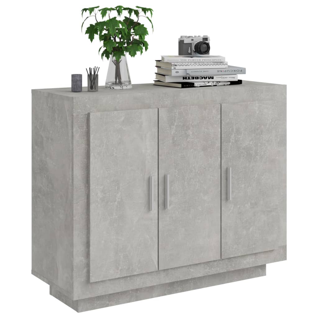 vidaXL Szafka, szarość betonu, 92x35x75 cm, materiał drewnopochodny