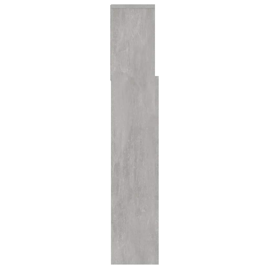 vidaXL Wezgłowie łóżka z półkami, szarość betonu, 120x19x103,5 cm