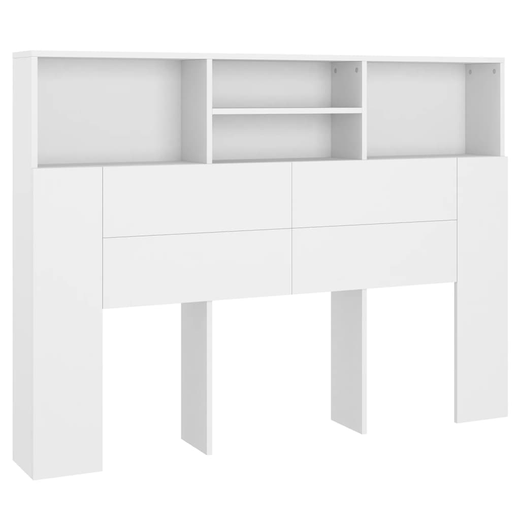 vidaXL Szafka zagłówkowa biała 140x19x103,5 cm