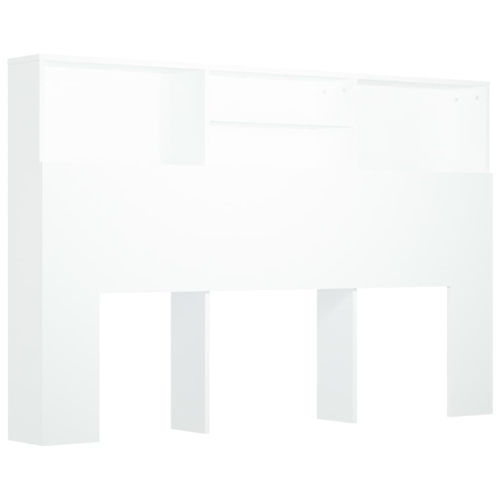 vidaXL Wezgłowie łóżka z półkami, białe, 160x19x103,5 cm