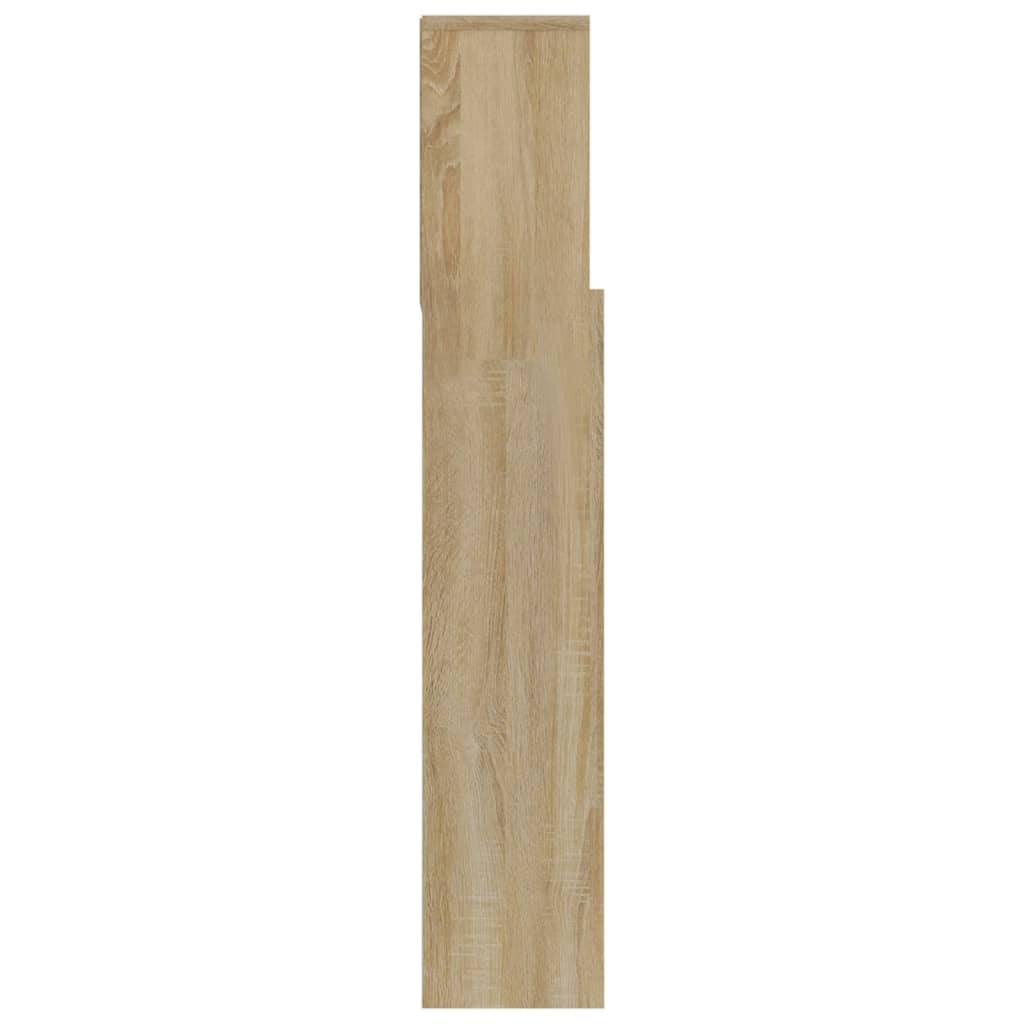 vidaXL Wezgłowie łóżka z półkami, dąb sonoma, 180x19x103,5 cm