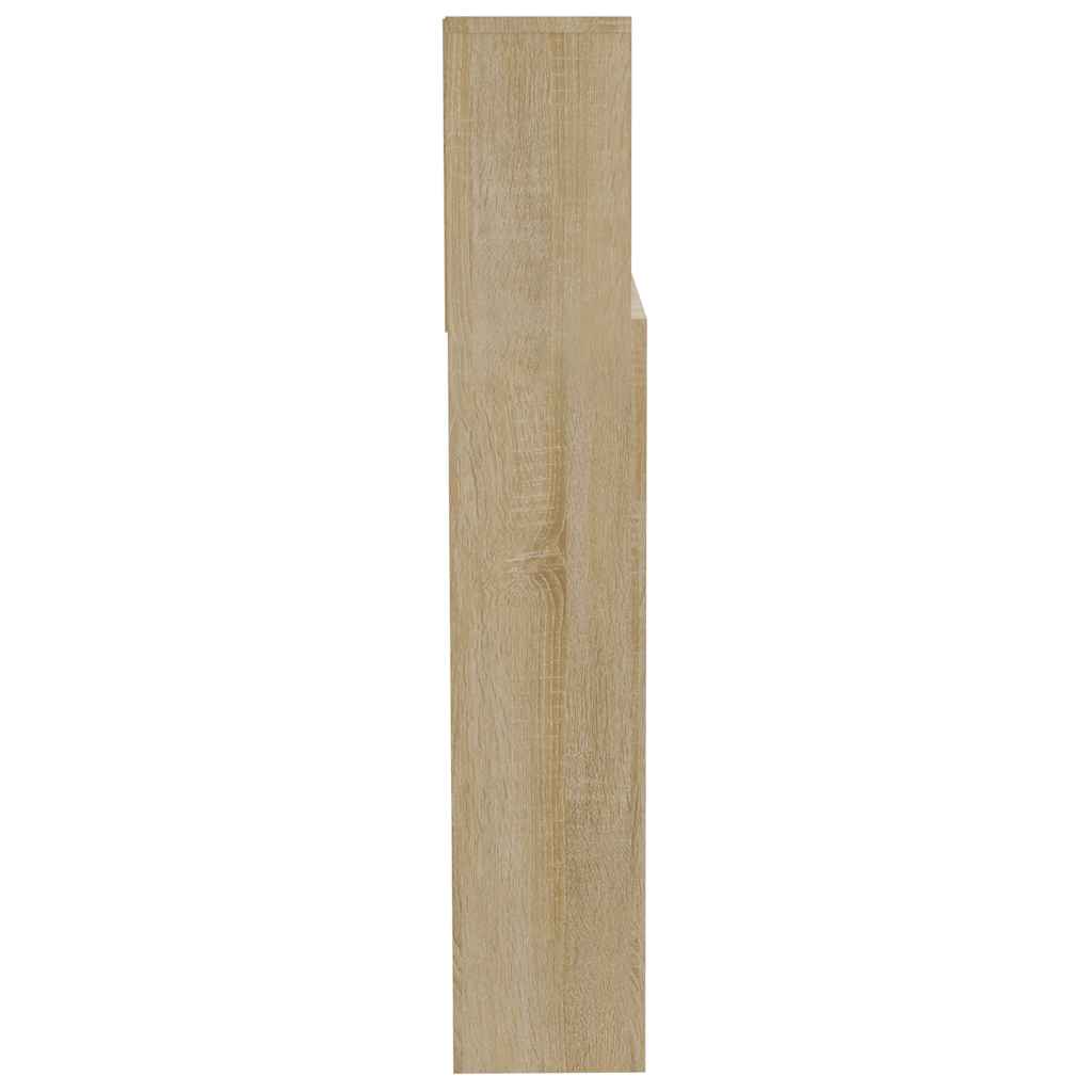 vidaXL Wezgłowie łóżka z półkami, dąb sonoma, 200x19x103,5 cm