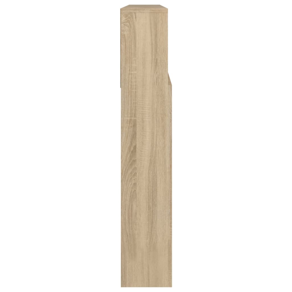 vidaXL Wezgłowie łóżka z półkami, dąb sonoma, 220x19x103,5 cm