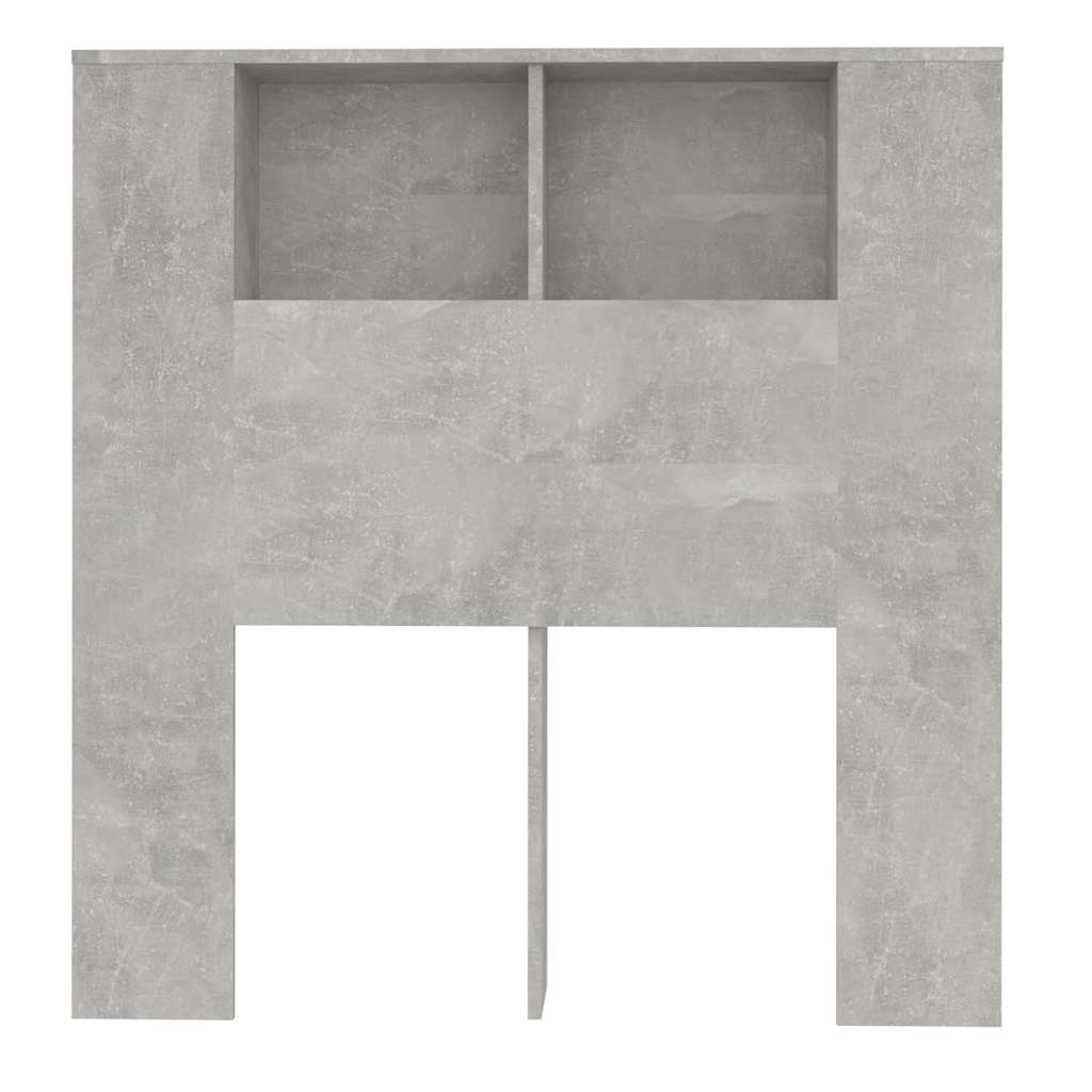 vidaXL Wezgłowie łóżka z półkami, szarość betonu, 100x18,5x102,5 cm