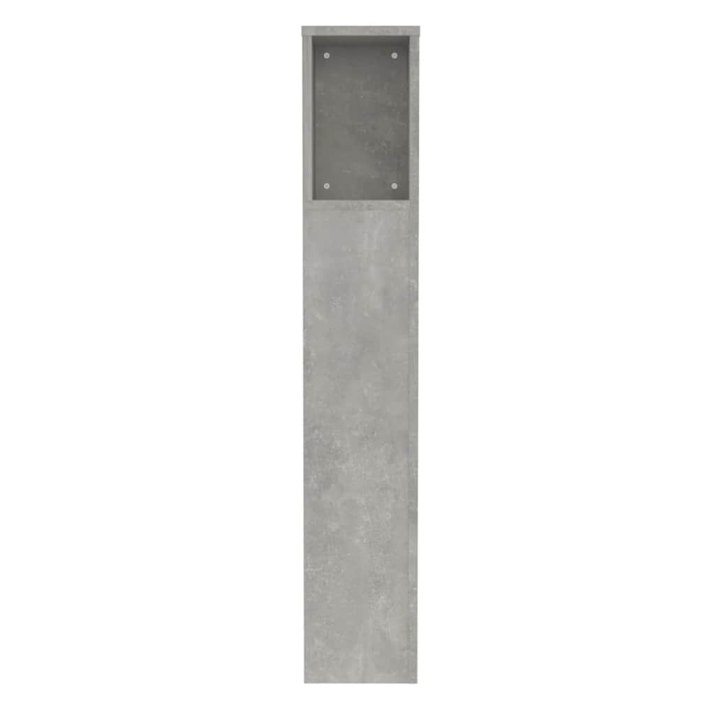 vidaXL Wezgłowie łóżka z półkami, szarość betonu, 100x18,5x102,5 cm