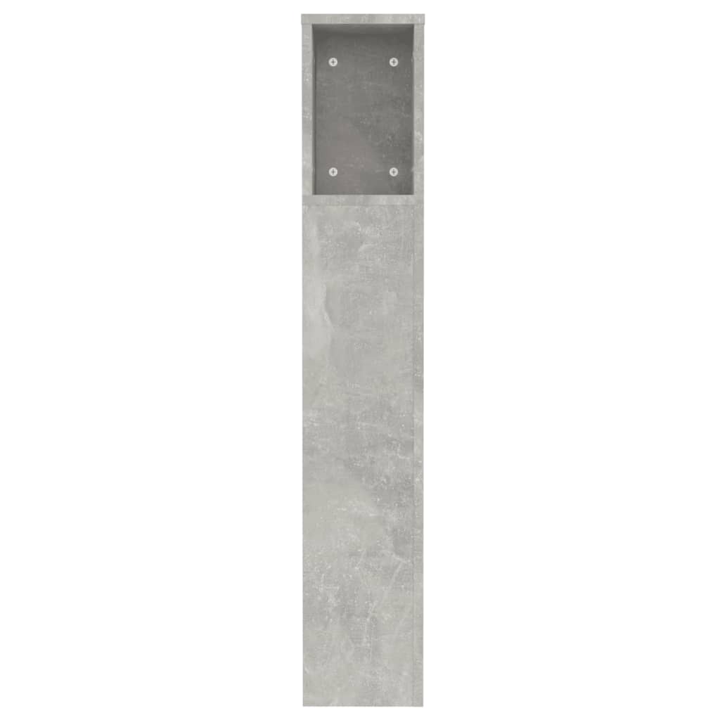 vidaXL Wezgłowie łóżka z półkami, szarość betonu, 120x18,5x102,5 cm