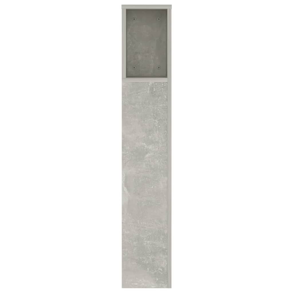 vidaXL Wezgłowie łóżka z półkami, szarość betonu, 140x18,5x104,5 cm