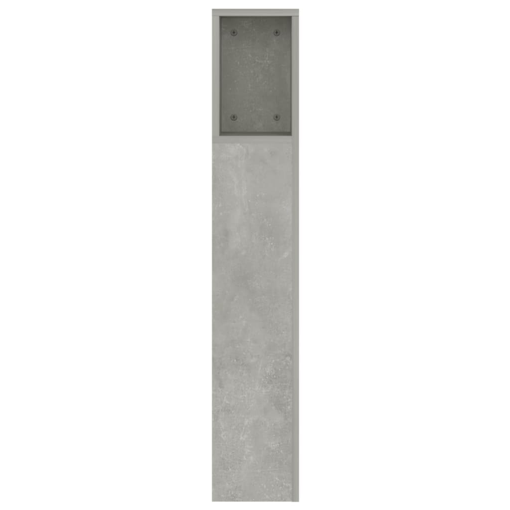 vidaXL Wezgłowie łóżka z półkami, szarość betonu, 160x18,5x104,5 cm