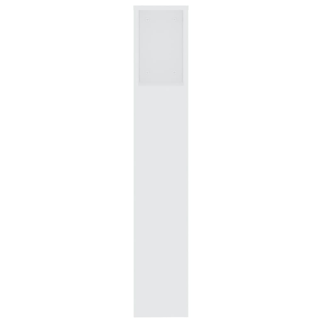 vidaXL Wezgłowie łóżka z półkami, białe, 200x18,5x104,5 cm