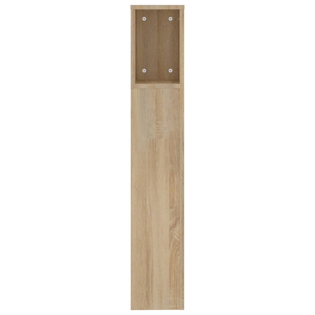 vidaXL Wezgłowie łóżka z półkami, dąb sonoma, 200x18,5x104,5 cm