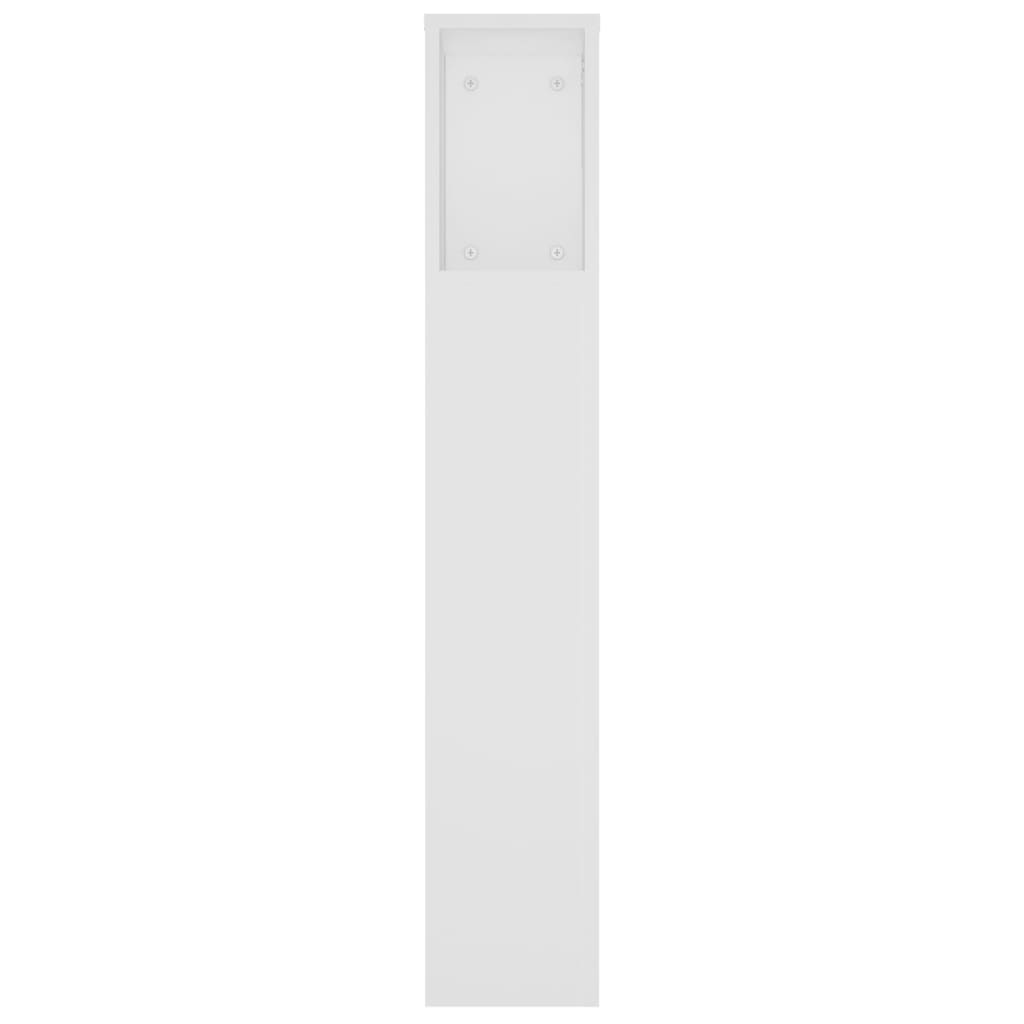 vidaXL Wezgłowie łóżka z półkami, białe, 220x18,5x104,5 cm