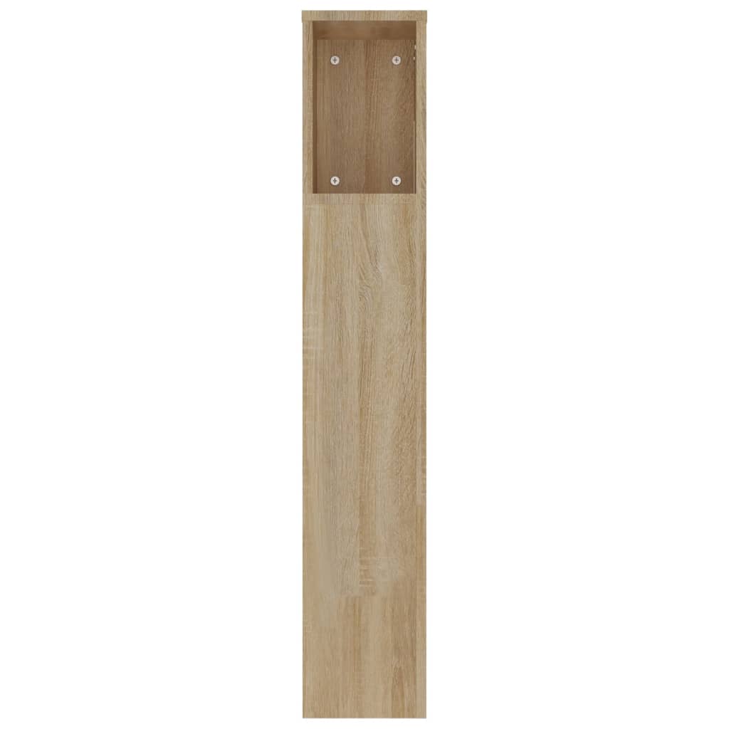 vidaXL Wezgłowie łóżka z półkami, dąb sonoma, 220x18,5x104,5 cm